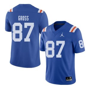 Men's Florida Gators #87 Dennis Gross NCAA Jordan Brand Royal Throwback Alternate Authentic Stitched College Football Jersey HLZ8662ZR